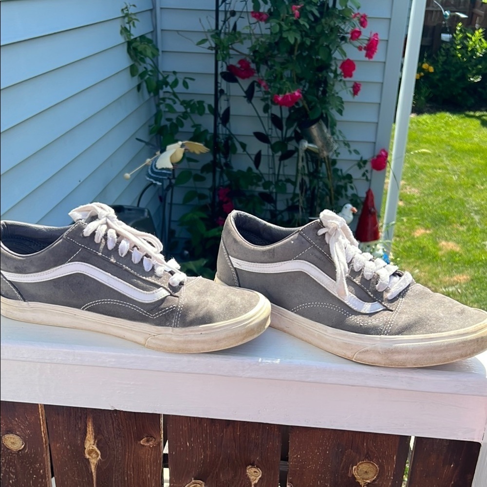 Vans Men's Charcoal and White Sneakers